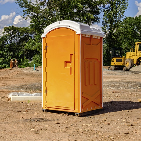 how often are the portable restrooms cleaned and serviced during a rental period in Avon